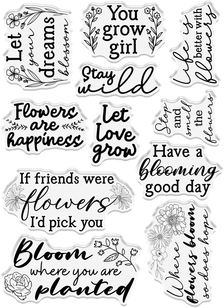 Natures Garden Wildflower Clear Acrylic Stamp - Stay Wild