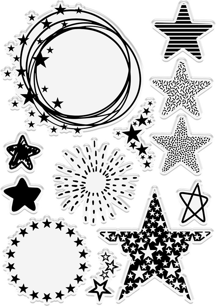 Crafters Companion - Photopolymer Stamp Set - Stars & Celebrations