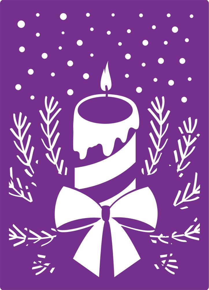 Gemini 3D Embossing Folder & Stencil - Festive Candle