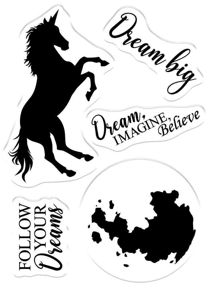 Crafters Companion Silhouette Stencils and Photopolymer stamp - Follow Your Dreams