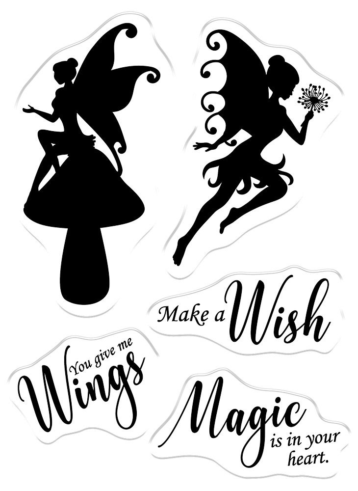 Crafters Companion Silhouette Stencils and Photopolymer stamp - Magic Is in Your Heart