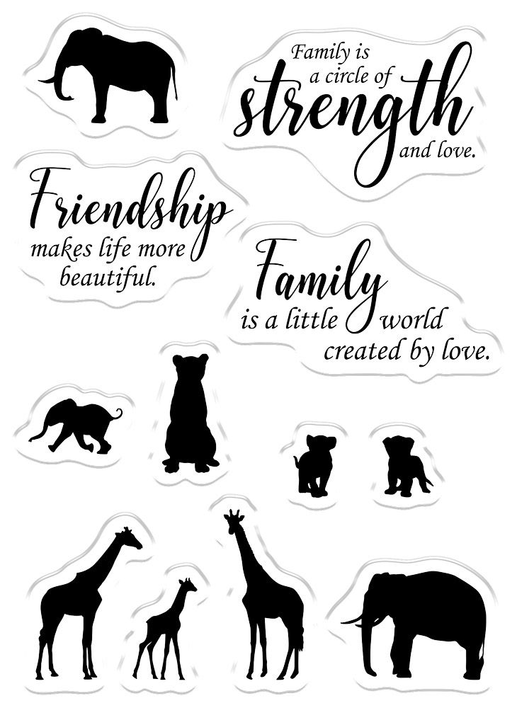 Crafters Companion Silhouette Stencils and Photopolymer stamp - Strength and Love