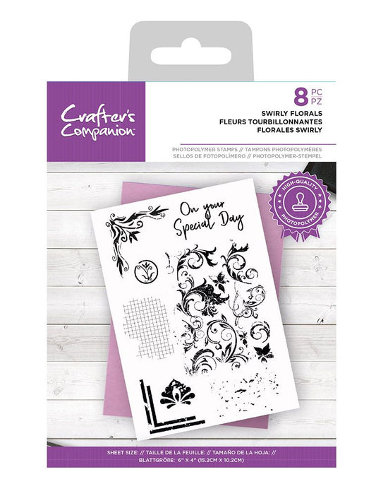 Crafters Companion Photopolymer stamp - Swirly Florals