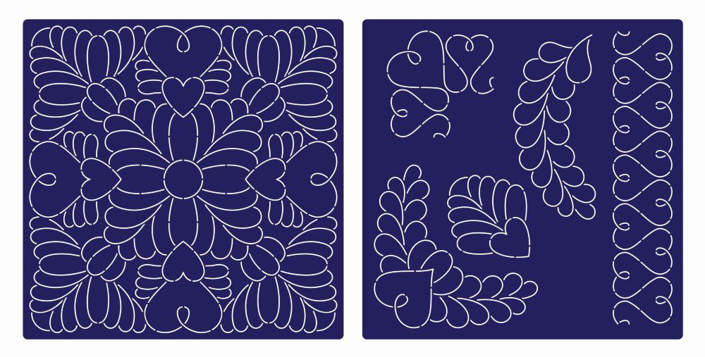 Threaders 12" x 12" Quilting Stencils - Feathers