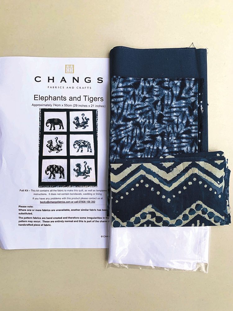 Changs Fabric Elephants and Tigers Wall Hanging Kit