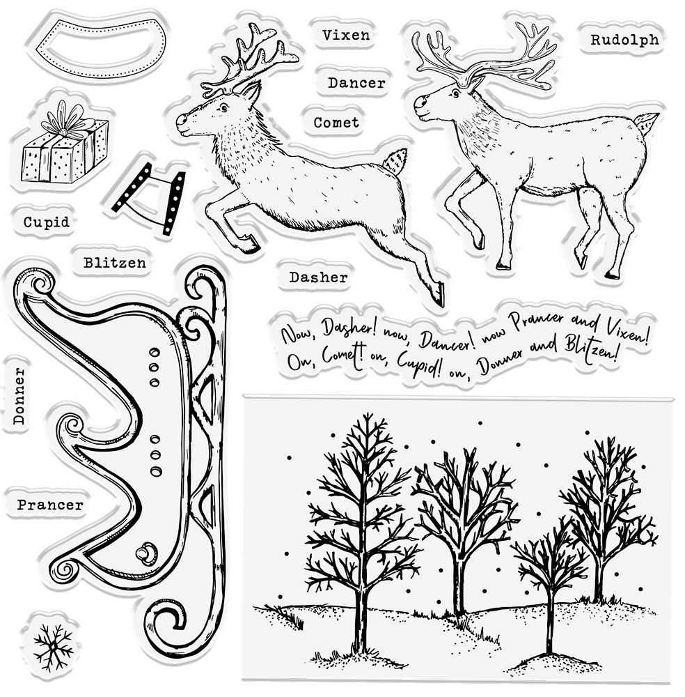 Sara Signature Twas the Night Before Christmas - Stamp & Die - Build-A-Sleigh