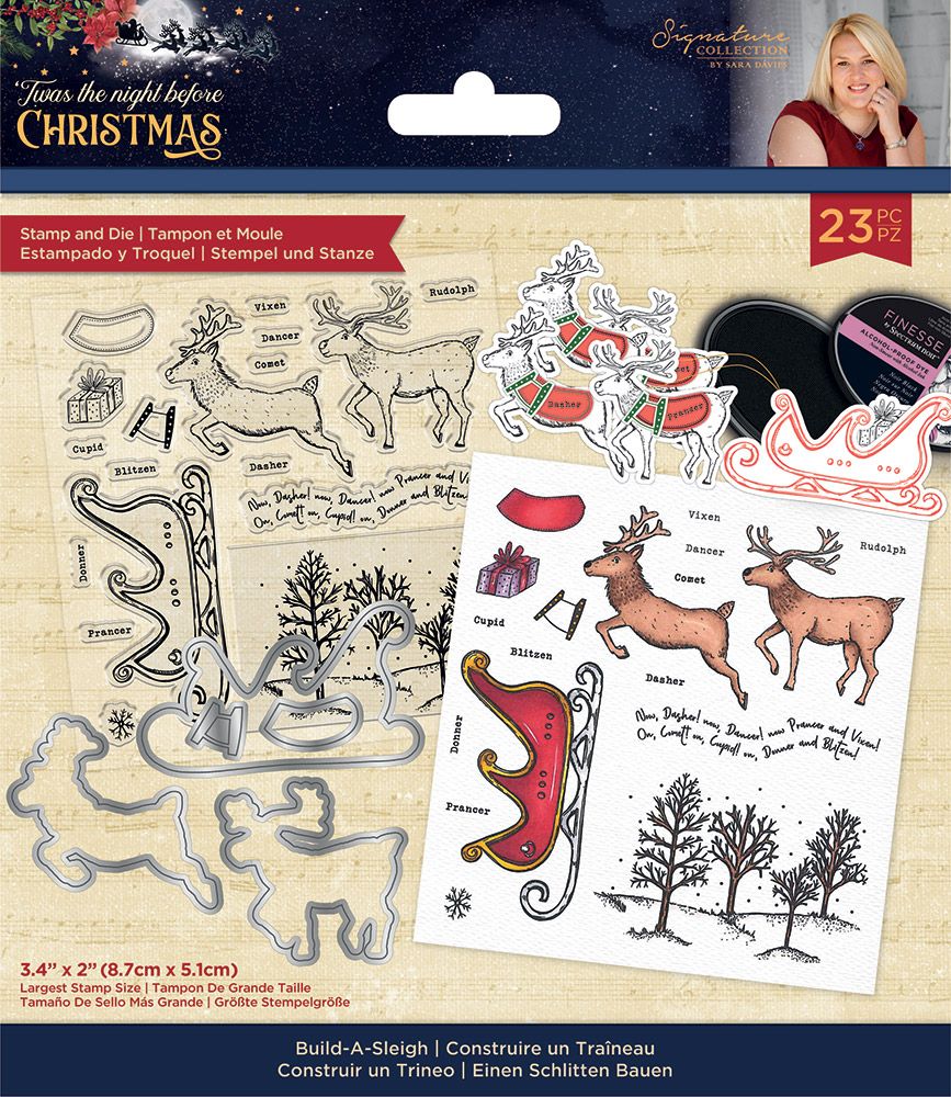 Sara Signature Twas the Night Before Christmas - Stamp & Die - Build-A-Sleigh