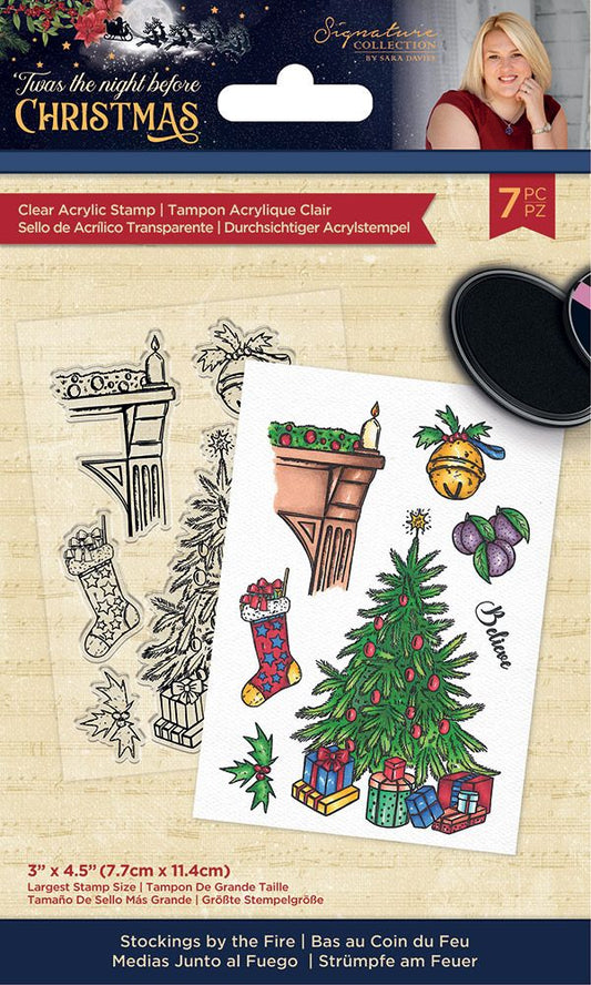 Sara Signature Twas the Night Before Christmas - Acrylic Stamp - Stockings by the Fire