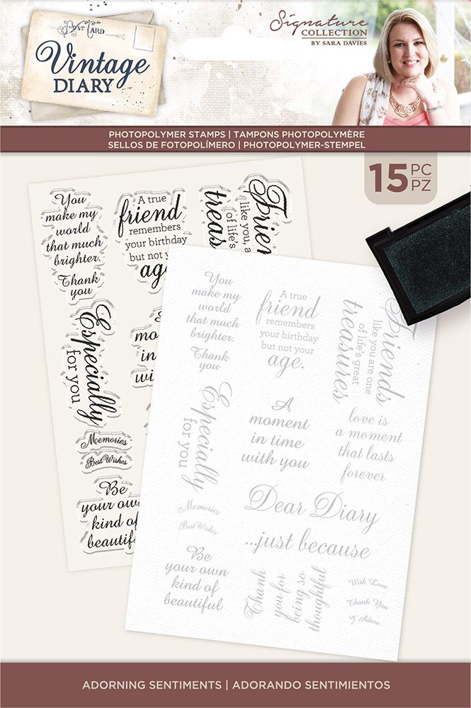 Vintage Diary- Photopolymer Stamp - Adorning Sentiments