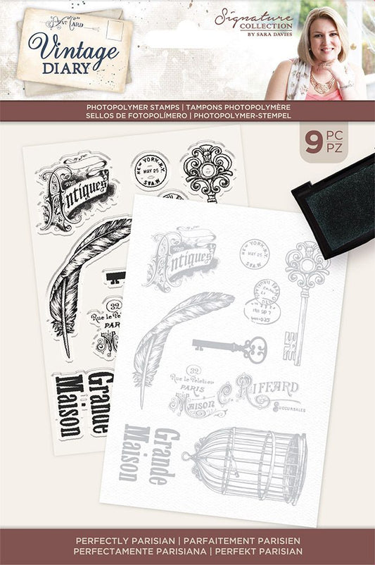 Vintage Diary- Photopolymer Stamp - Perfectly Parisian
