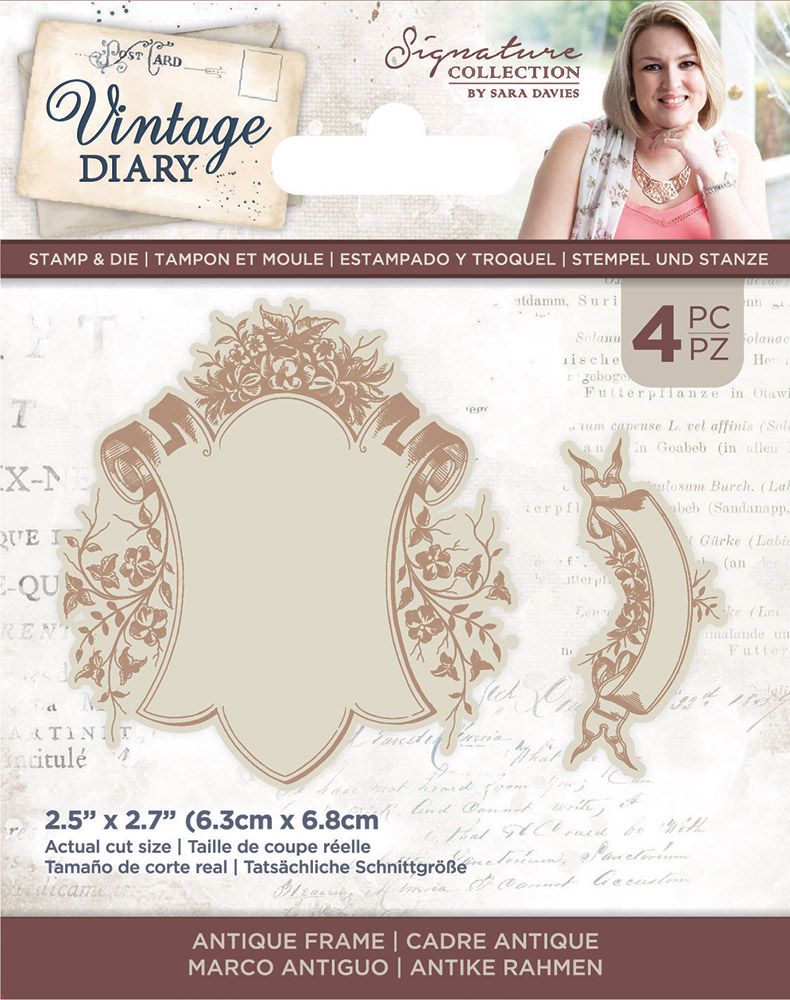 Vintage Diary- Stamp & Die - Antique Frame