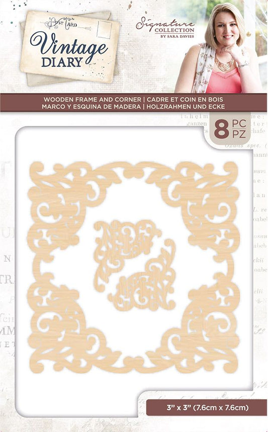 Vintage Diary - Wooden Frame and Corner