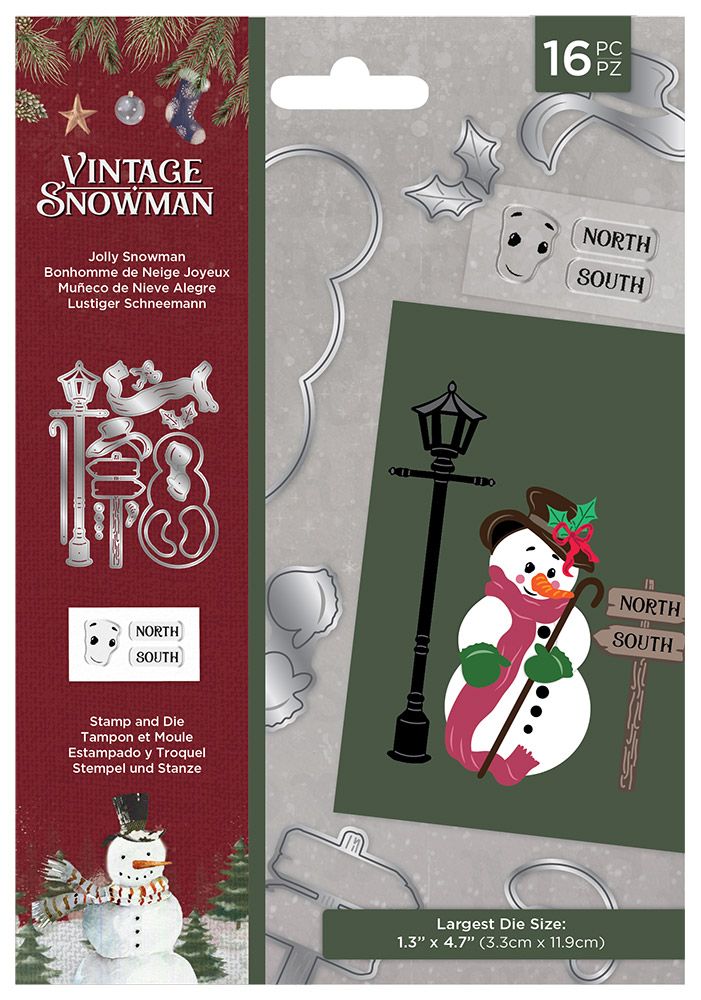Vintage Snowman Stamp and Die - Jolly Snowman