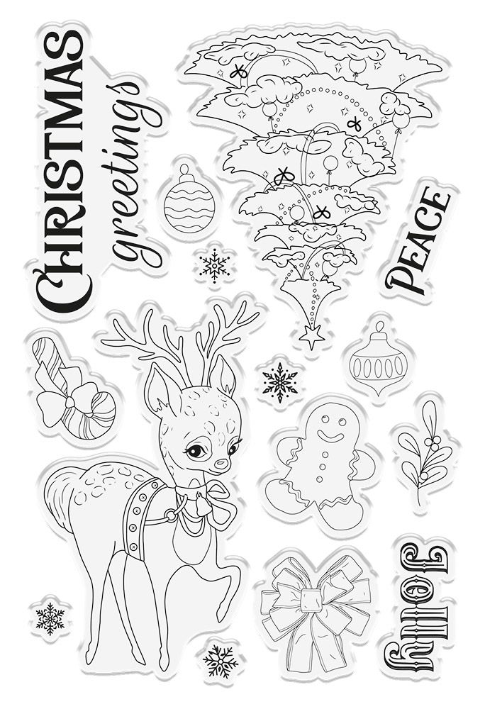 Vintage Snowman Clear Acrylic Stamp - Christmas Greetings
