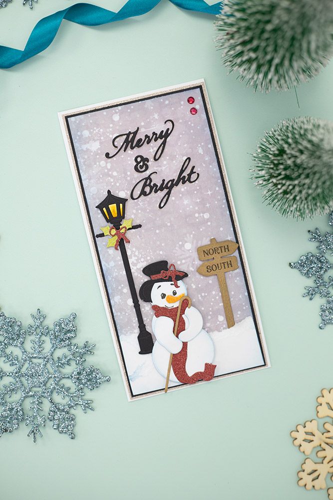 Vintage Snowman Stamp and Die - Jolly Snowman