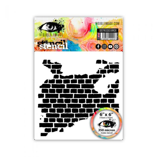 Visible Image Distressed Brick Stencil