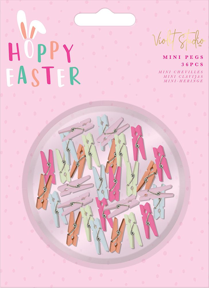 Violet Studio - Mini Pegs - Hoppy Easter - 36pcs