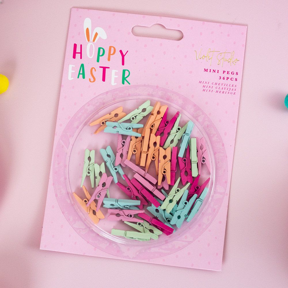 Violet Studio - Mini Pegs - Hoppy Easter - 36pcs