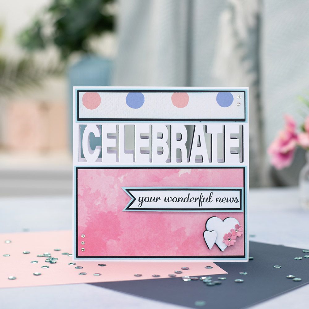 Gemini Word Cut In Stamp & Die - CELEBRATE your success