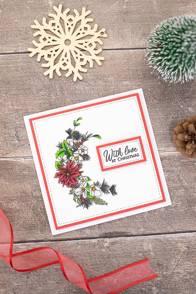 Crafters Companion Winter Floral A6 Photopolymer Stamp - Poinsettia Delight
