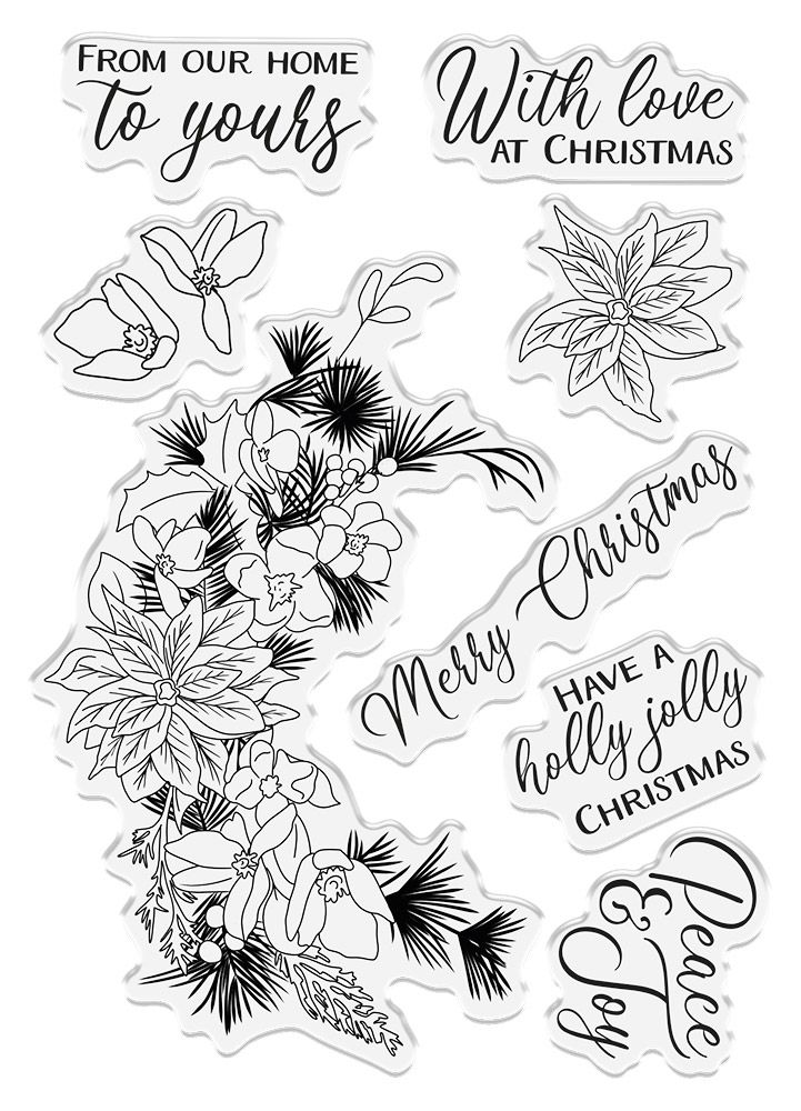 Crafters Companion Winter Floral A6 Photopolymer Stamp - Poinsettia Delight