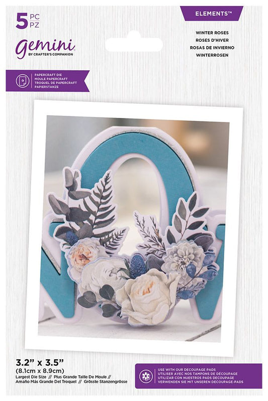 Gemini Winter Floral Elements Die - Winter Roses