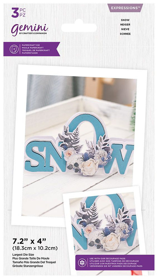 Gemini Winter Floral Expressions Die - Shaped Word - Snow