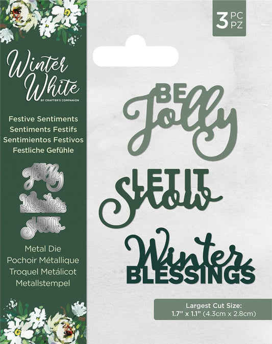 Winter White - Metal Die - Festive Sentiments