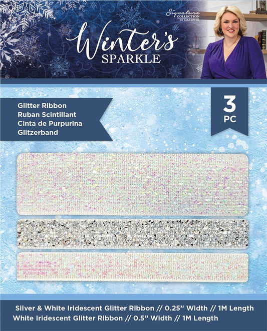 Sara Signature Winters Sparkle - Glitter Ribbon