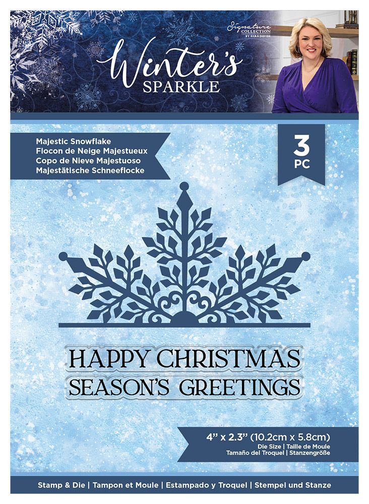 Sara Signature Winters Sparkle - Majestic Snowflake Stamp and Die