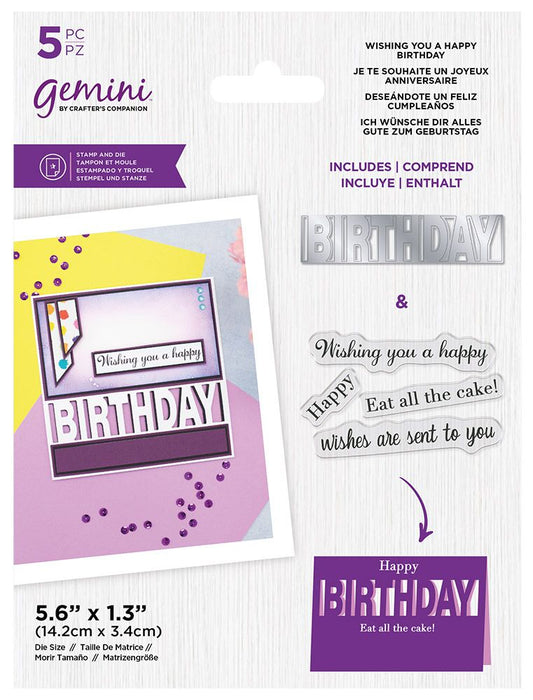 Gemini Stamp & Die - Wishing you a happy BIRTHDAY