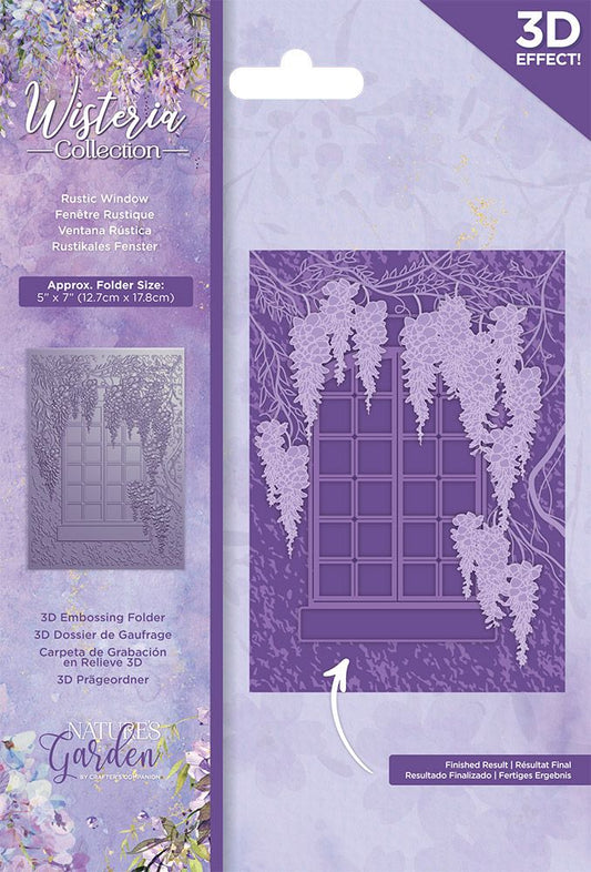 Natures Garden Wisteria Collection 3D Embossing Folder - Rustic Window