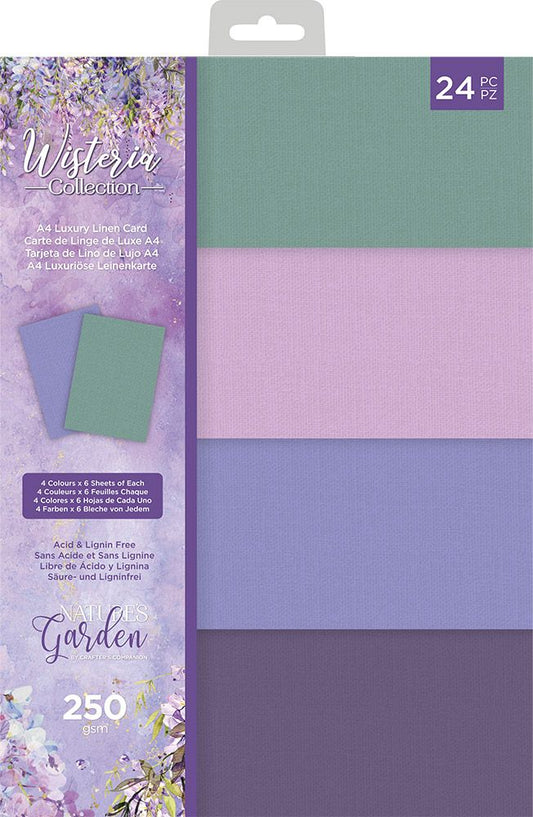 Natures Garden Wisteria Collection - A4 Luxury Linen Card Pack