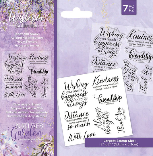 Natures Garden Wisteria Collection Acrylic Stamp - Today and Always