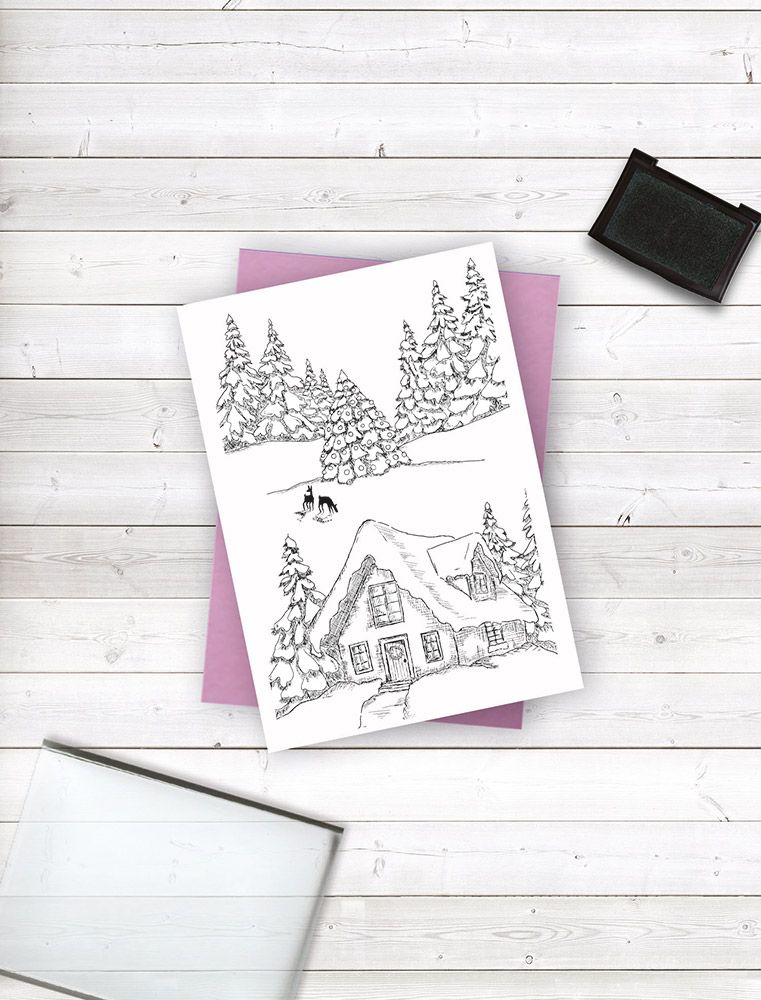 Crafters Companion - Clear Acrylic Stamp - Woodland Cottage