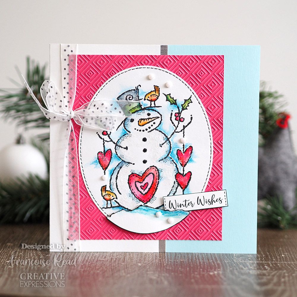 Woodware Clear Singles Loving Snowman 4 in x 6 in Stamp