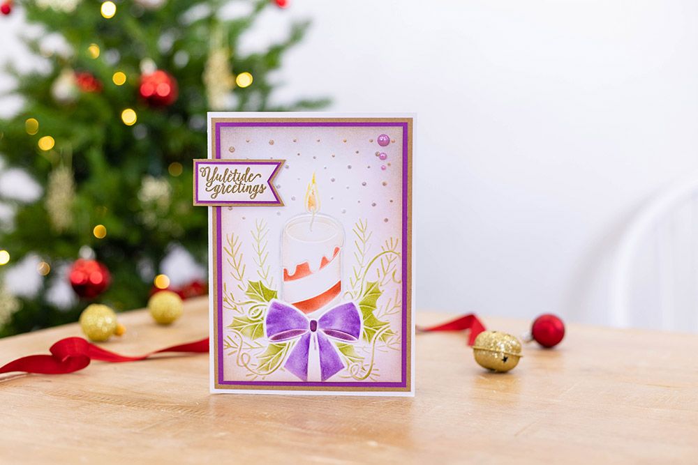 Gemini 3D Embossing Folder & Stencil - Festive Candle