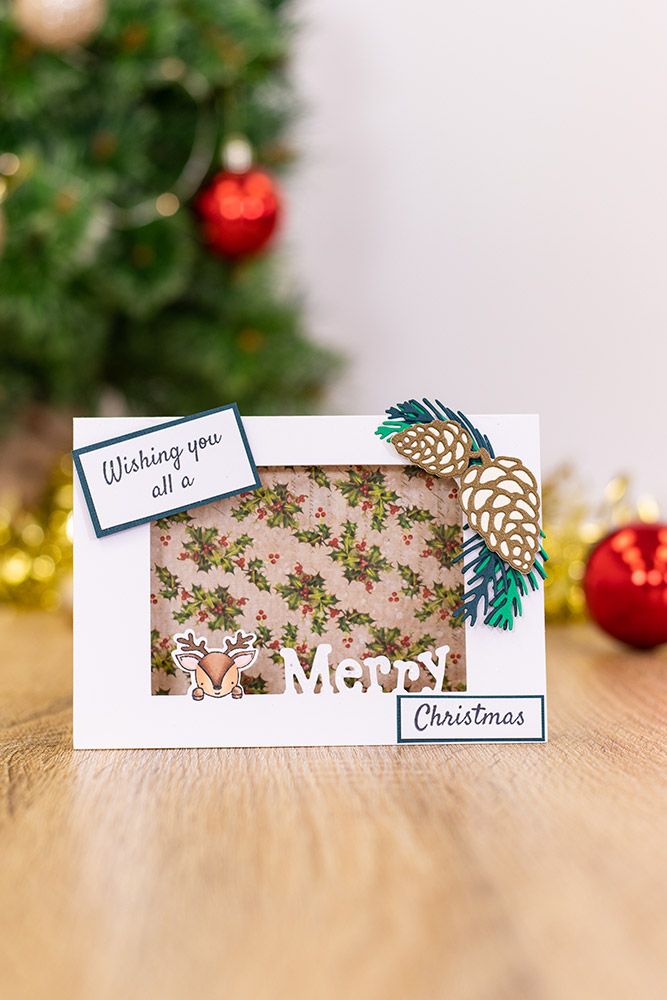 Gemini Peek-A-Boo Christmas Stamp & Die - Reindeer